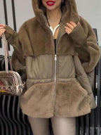 Damen Fleece-Wendejacke mit voluminösem Schnitt und hohem Kragen EB