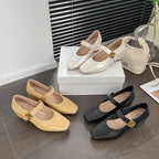 Damen Ballerina-Schuhe mit elegantem Riemchen und modischer Schnalle EB