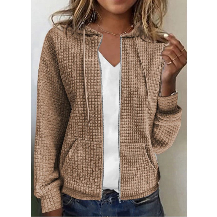 Damen Fleecejacke mit Strukturiertem Waffelmuster EB