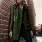 Damen Wollmantel mit stilvollem Knopfdesign EB