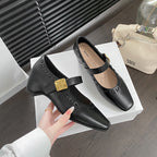 Damen Ballerina-Schuhe mit elegantem Riemchen und modischer Schnalle EB