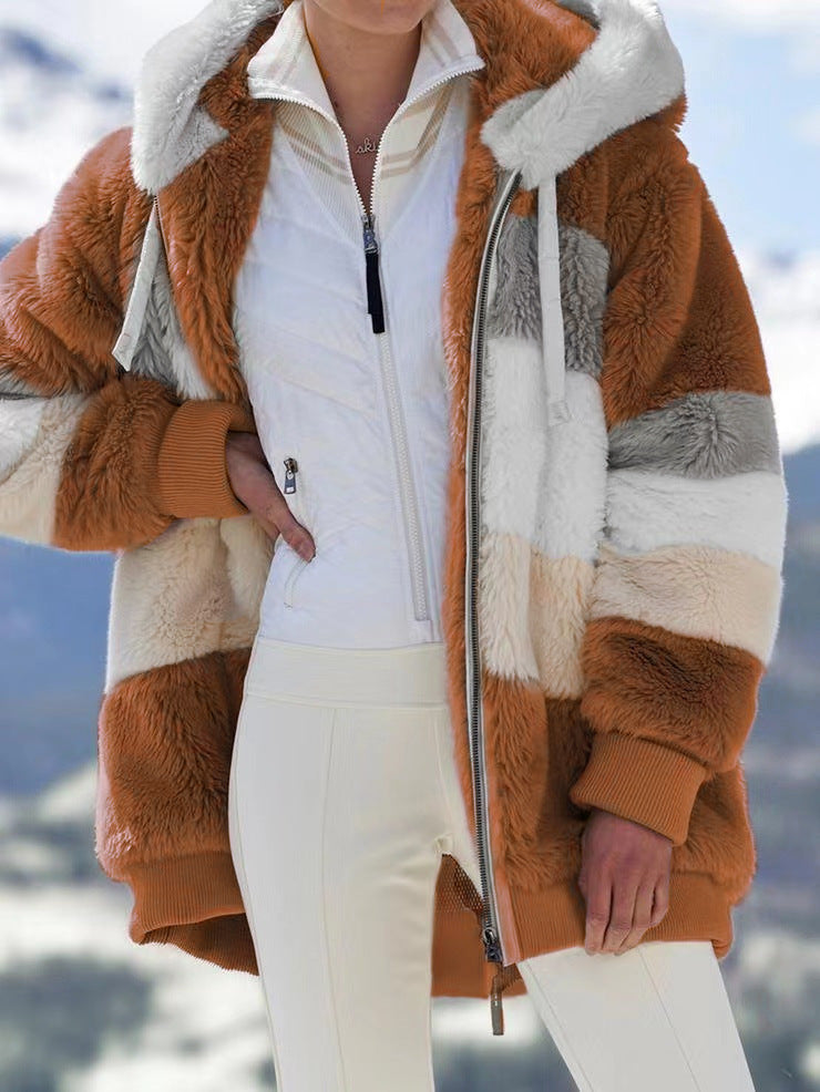 Damen Fleecejacke mit modernen Farbblöcken und praktischen Taschen EB