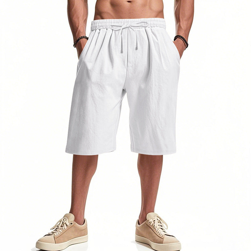 Herren nan lässige Bermudashorts aus Baumwollmix mit elastischem Bund Kordelzug und Seitentaschen EB