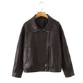 Damen Kunstlederjacke mit lässigem Schnitt und praktischen Taschen EB