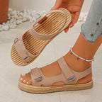 Damen Bequeme Riemchen-Sandalen mit verstellbaren Klettverschlüssen EB
