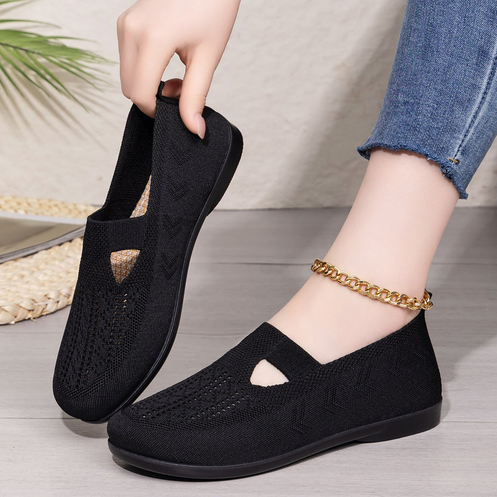 Damen atmungsaktive Stricksandalen mit elastischem Portion EB