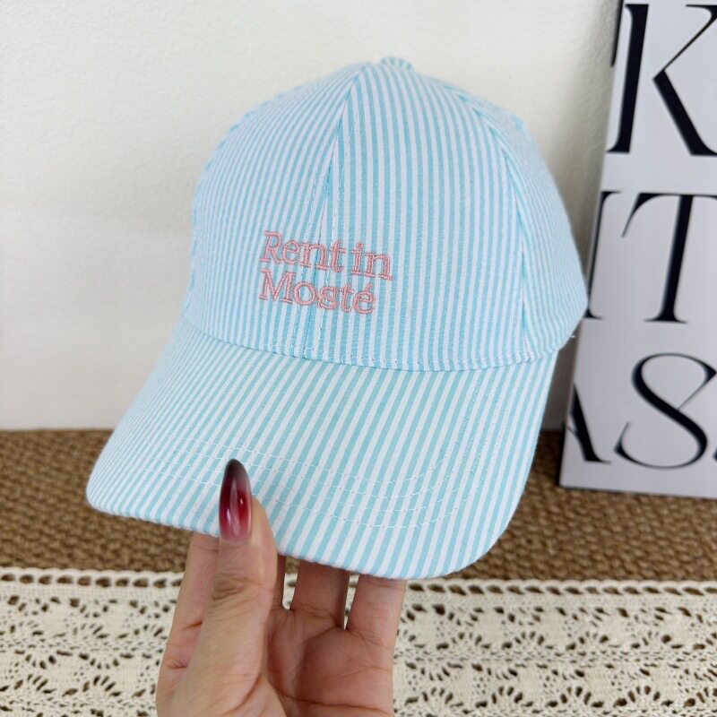 Gestreifte bestickte Damen-Baseballcap