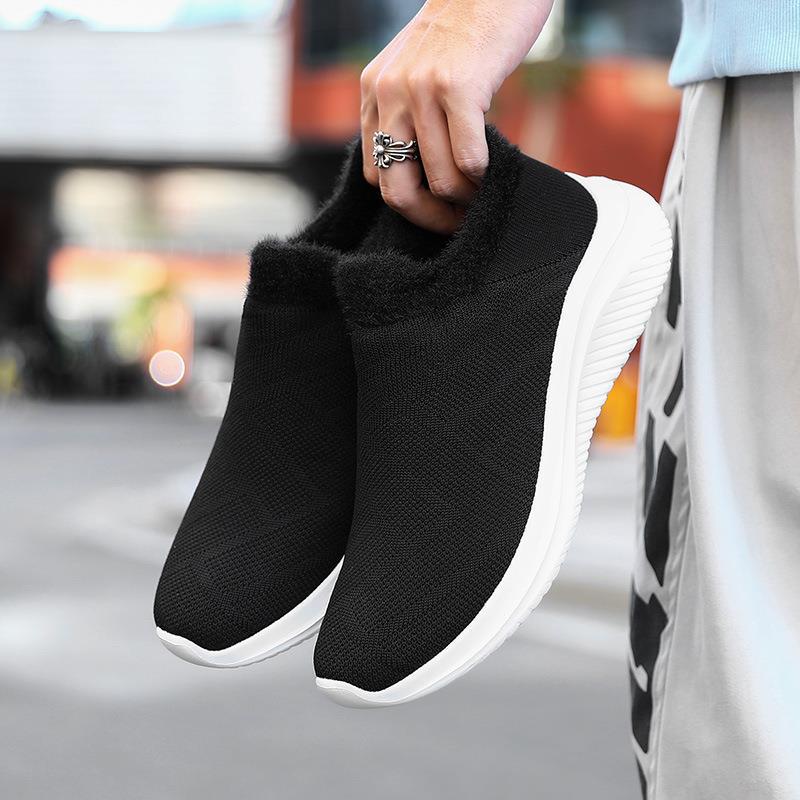 Damen Bequeme Slip-On Laufschuhe mit weich gefüttertem Kragen EB