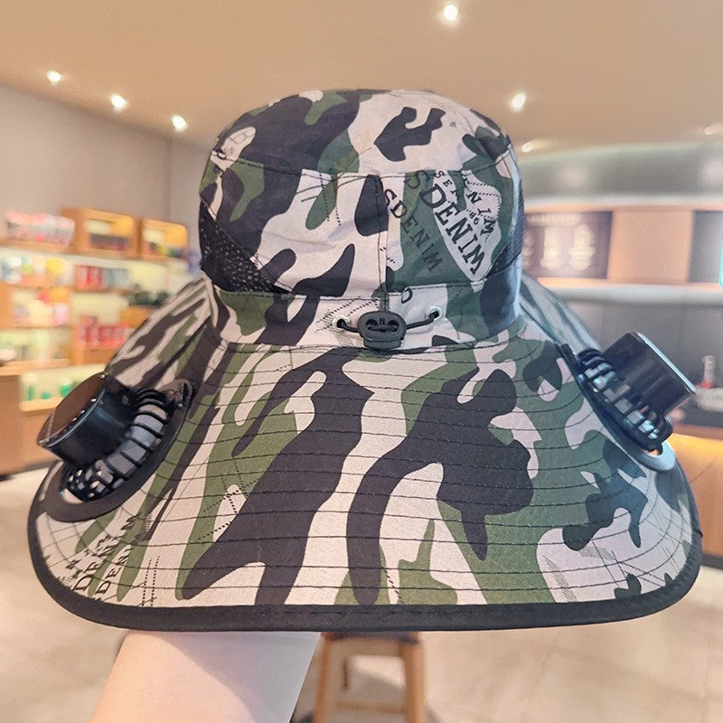 Ventilated Sun Hat with Battery Fans