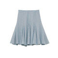 Damen ausgestellter Gingham-Rock mit Faltenwurf EB