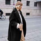 Damen Kuscheliger Oversized-Mantel aus Teddyfleece EB