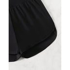 Damen Sportliche Fitness-Shorts mit hohem Bund EB