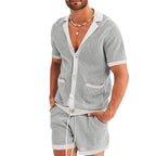 Herren atmungsaktives Künstler-Shorts-Set mit strukturiertem Design EB