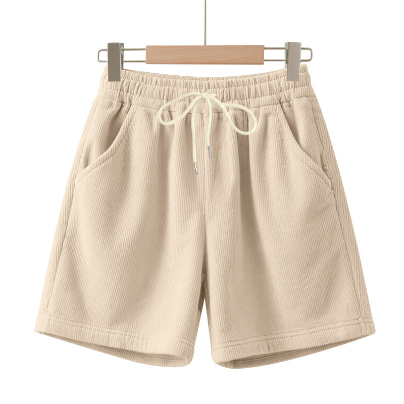 Herren nan gerippte Jersey-Shorts mit elastischem Bund, dekorativem Kordelzug und seitlichen Eingrifftaschen EB