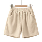 Herren nan gerippte Jersey-Shorts mit elastischem Bund, dekorativem Kordelzug und seitlichen Eingrifftaschen EB