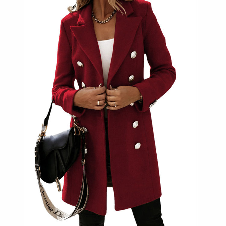 Damen eleganter und taillierter Designer-Mantel EB