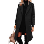 Damen Eleganter Woll-Trenchcoat mit klassischem Revers EB