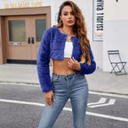 Damen kurz geschnittene Fleecejacke EB