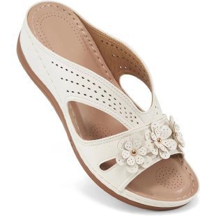 Damen Bequeme Fußbett-Sandalen mit modischem Blumen-Design EB