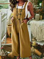 Damen Lässiger Jumpsuit mit praktischem Taschendesign und weiten Beinen EB