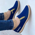 Damen Bequeme Slip-On Schuhe mit dekorativem Reißverschluss EB