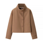 Damen elegante Kurzjacke mit hohem Kragen und dekorativen Knöpfen EB