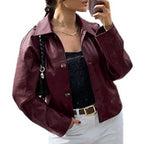 Damen Kunstlederjacke im modischen Oversized-Schnitt EB