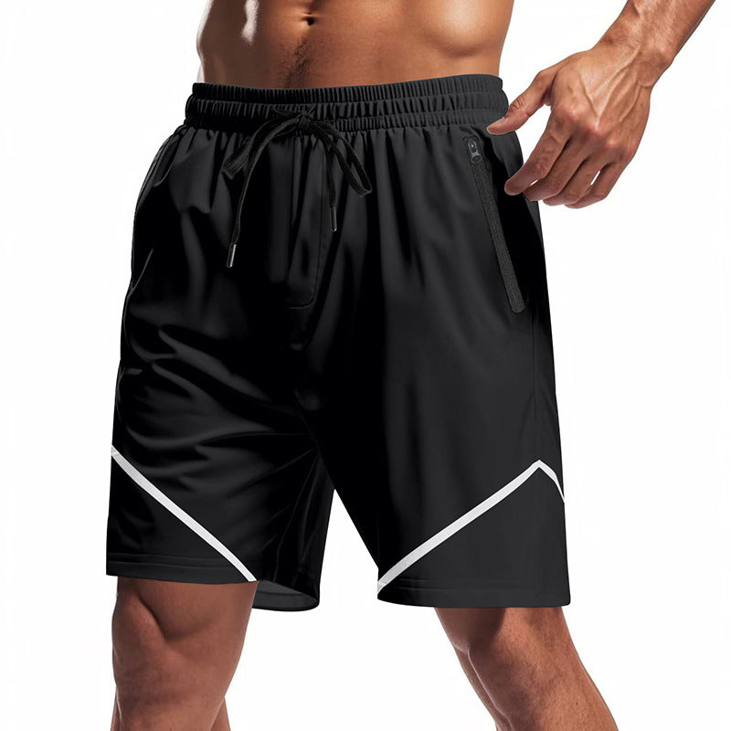 Atmungsaktive Herren-Trainingsshorts mit Reißverschlusstaschen
