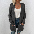 Damen Grobstrick-Cardigan mit großen Taschen und strukturiertem Design EB