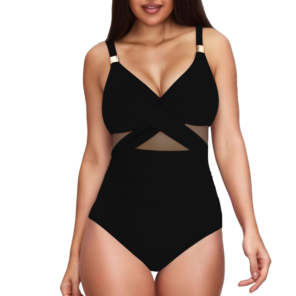 Eleganter Damen-Jumpsuit mit transparenten Einsätzen
