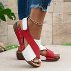 Damen Bequeme Sandalen mit geflochtenem Riemen und bequemem Fußbett EB