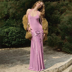 Damen Elegantes Maxikleid mit raffinierten Rüschendetails und schmalem Rücken EB