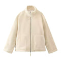 Damen Fleecejacke mit hohem Kragen und Reißverschluss EB
