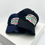 Inspirierende Damen-Baseballkappe aus Baumwolle im Used-Look