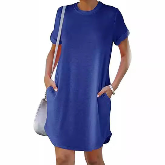 Damen Casual Kleid mit praktischen Taschen EB