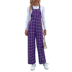 Lässiger Damen-Jumpsuit mit Karomuster und verstellbaren Trägern