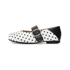 Damen Ballerinas mit modischem Gurt und Punkte-Design EB