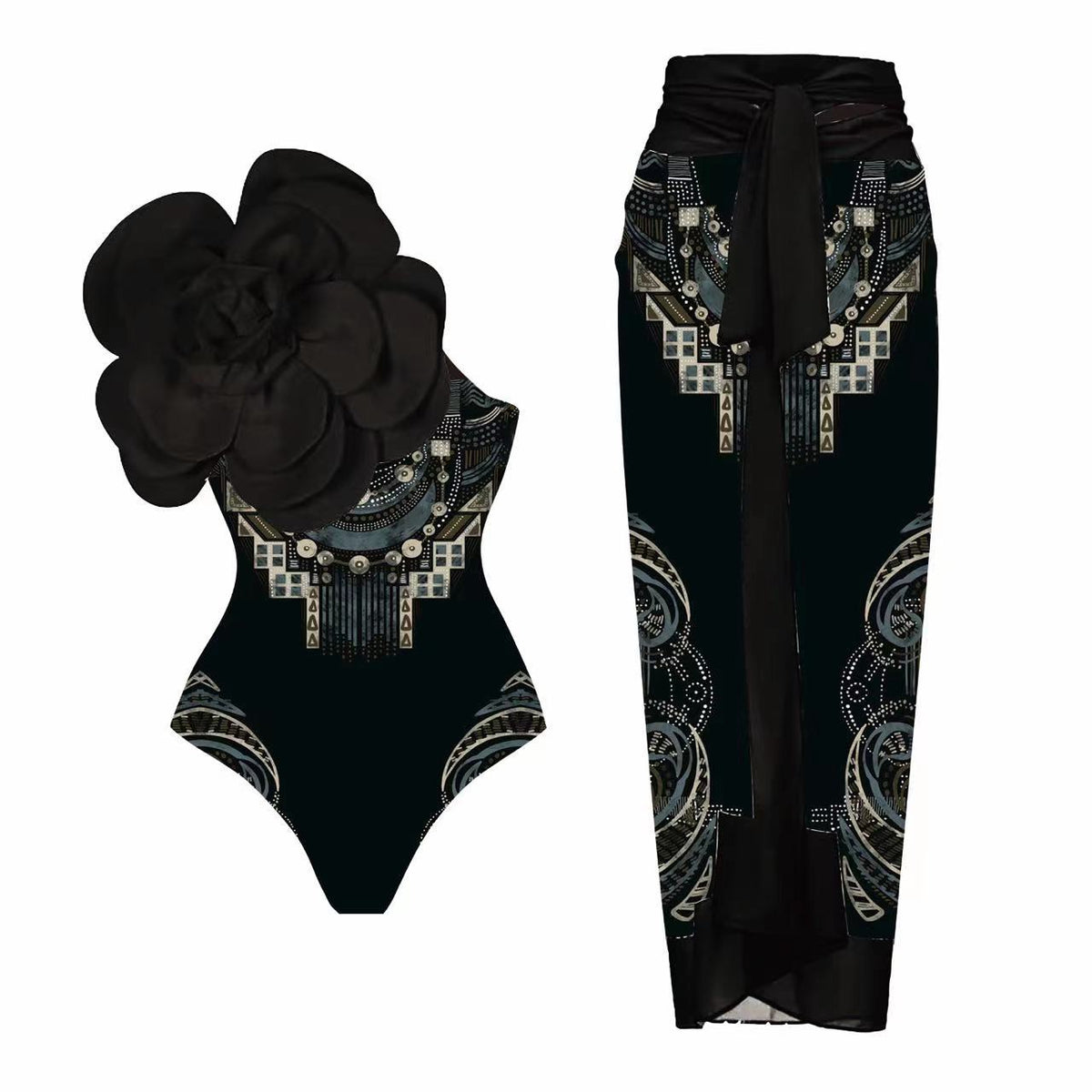 Eleganter Jumpsuit mit aufwendiger Blumendekoration