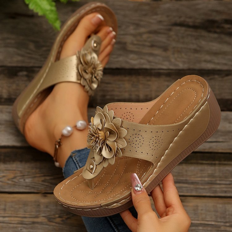 Damen Bequeme und modische Blumensandalen EB