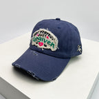 Inspirierende Damen-Baseballkappe aus Baumwolle im Used-Look