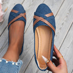 Damen elegante Ballerinas mit gekreuzten Riemen EB