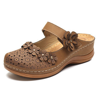Damen Blumige Pantoletten EB