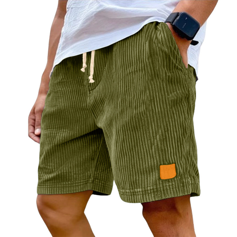 Feincord-Shorts für Herren mit elastischem Kordelzugbund