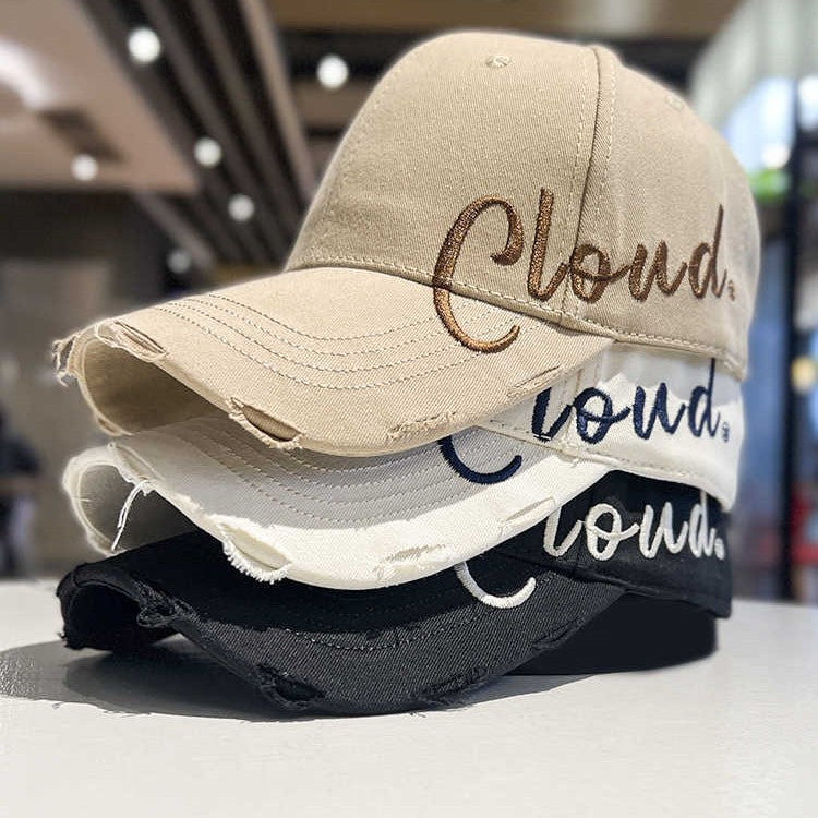 Women's Distressed Casual Cotton Baseball Cap