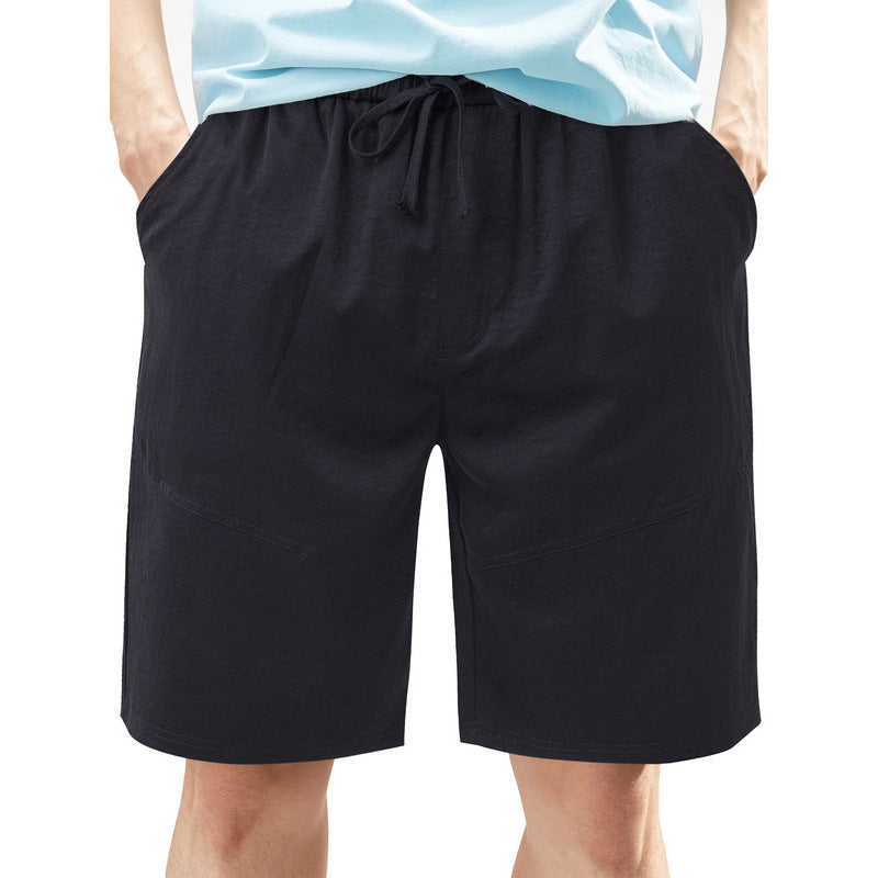 Knie lange Leinen-Mix-Shorts für Herren mit Kordelzug