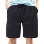 Herren nan knielange Leinenmix-Shorts mit elastischem Kordelzugbund und seitlichen Schubtaschen EB
