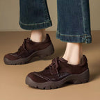 Damen Bequeme Schnürschuhe mit robustem Profil und anatomischer Fußbettung EB