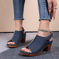Damen Clogs mit elegantem offenes Design und komfortablem Blockabsatz EB