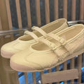 Damen Ballerina-Schuhe mit doppeltem Riemen und verspieltem Design EB