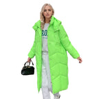 Damen lange isolierte Pufferjacke mit voluminösem Schnitt und praktischen Eingrifftaschen EB